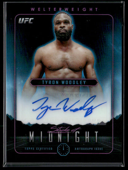 2024 Topps Midnight UFC Tyron Woodley #SMA-TWY Stride of Midnight Autograph