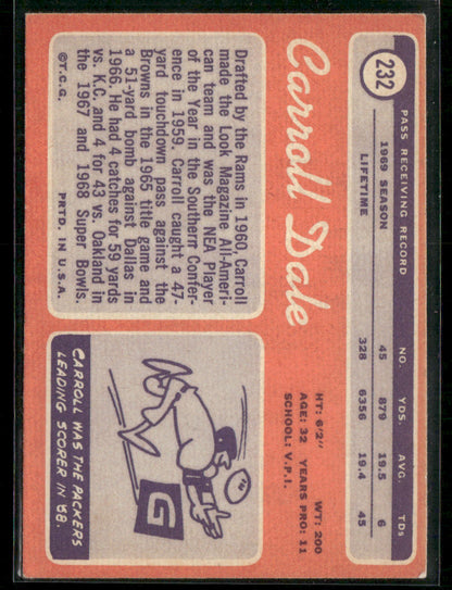 1970 Topps Carroll Dale #232