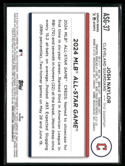 2024 Topps Update Josh Naylor #ASG-37 All Star Game