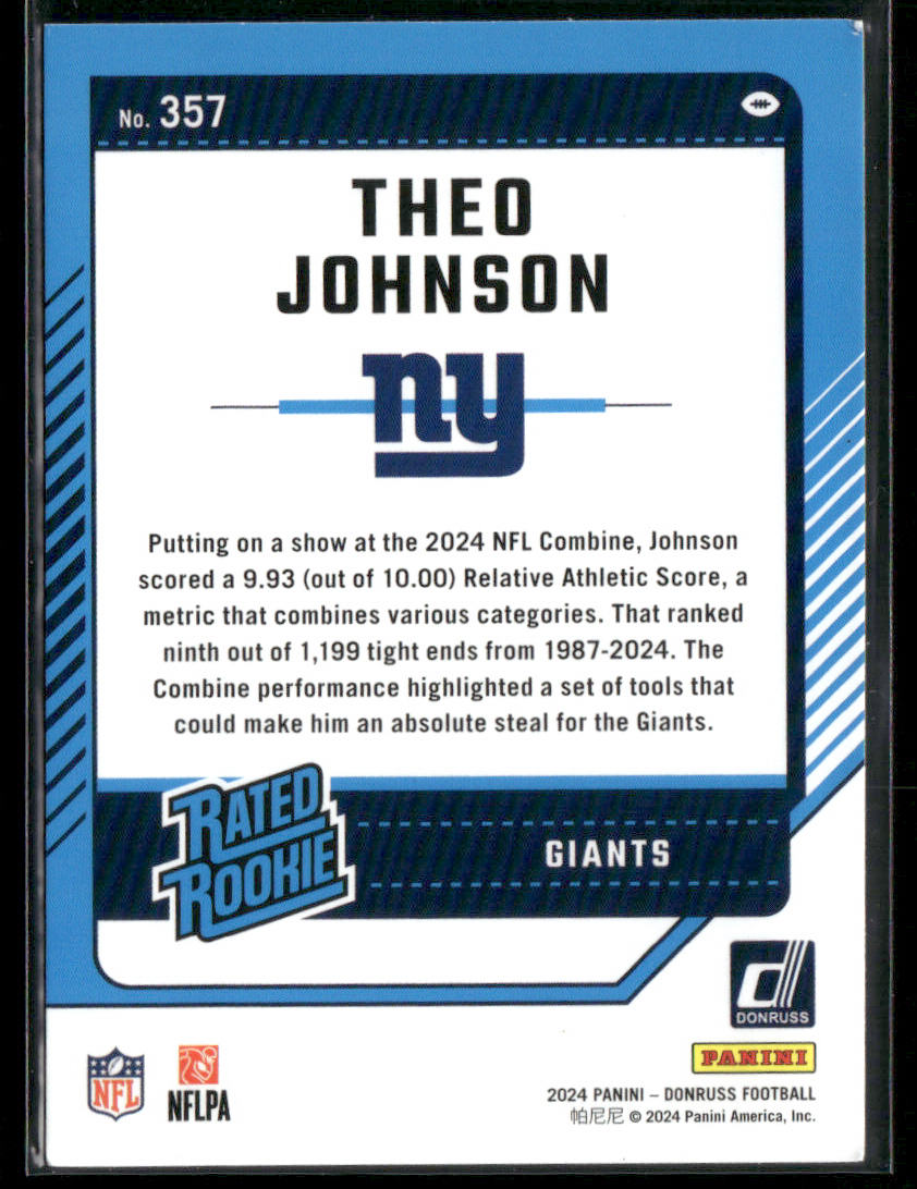 2024 Donruss Theo Johnson #357 Red Rated Rookie