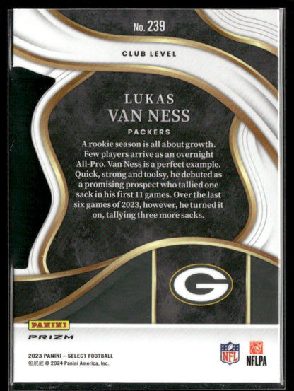 2023 Panini Select Lukas Van Ness #239 Die Cut RC