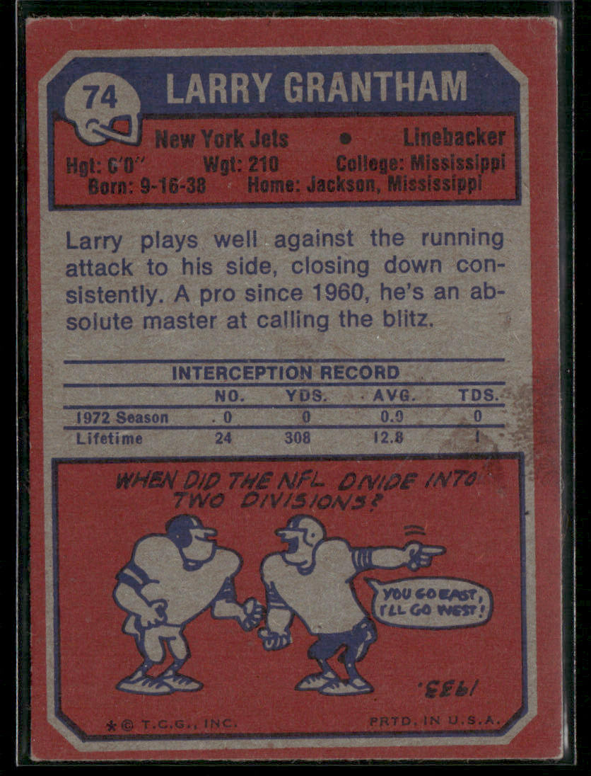 1973 Topps Larry Grantham #74