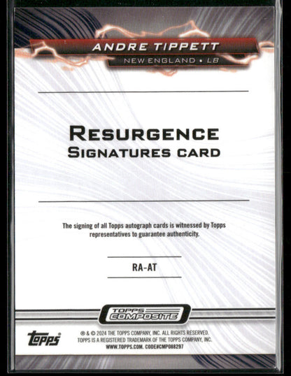 2023 Topps Composite Andre Tippett Resurgence Silver Wave Autograph 034/125