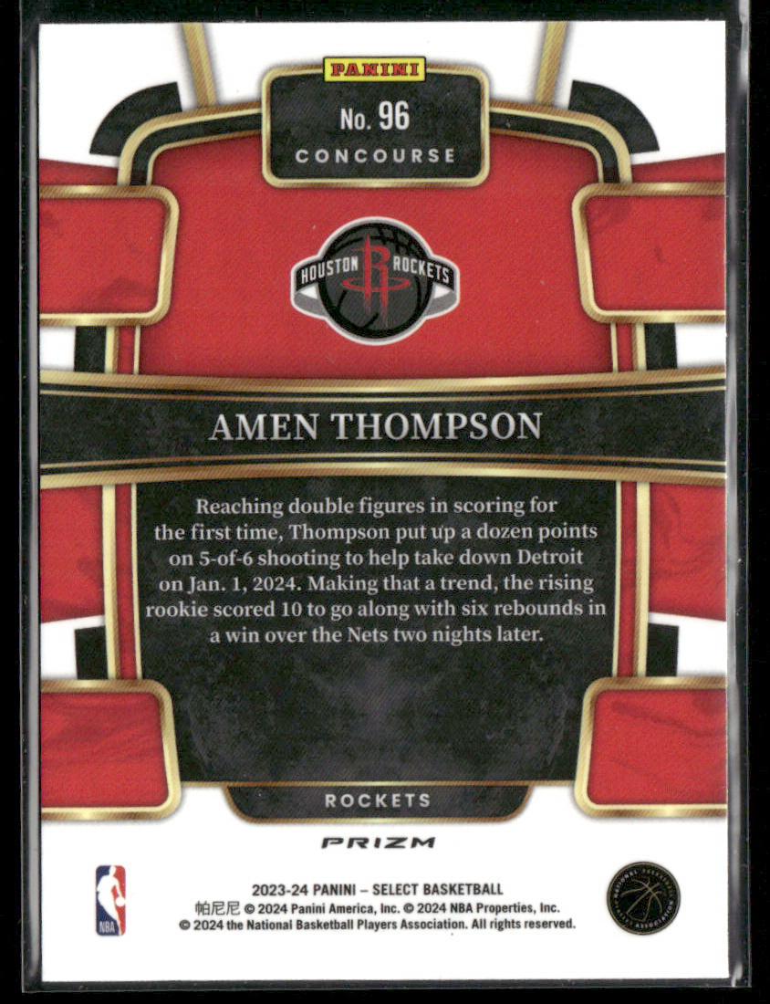 2023-24 Panini Select Amen Thompson #96 Rookie