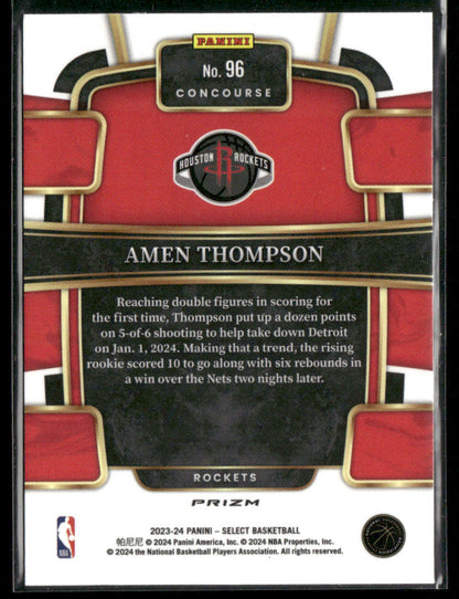 2023-24 Panini Select Amen Thompson #96 Rookie