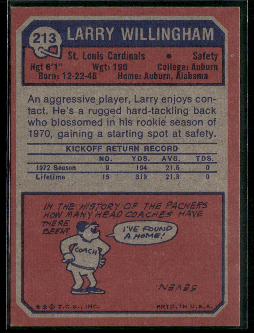 1973 Topps Larry Willingham #213