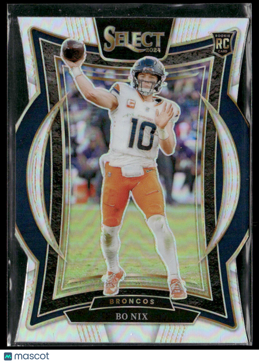 2024 Panini Select Bo Nix #30 Silver Prizm Die-Cut RC Rookie