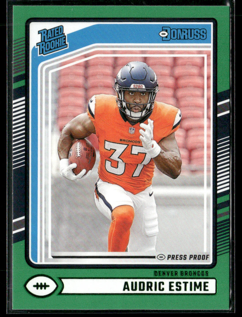 2024 Donruss Audric Estime #335 Green Press Proof Rated Rookie