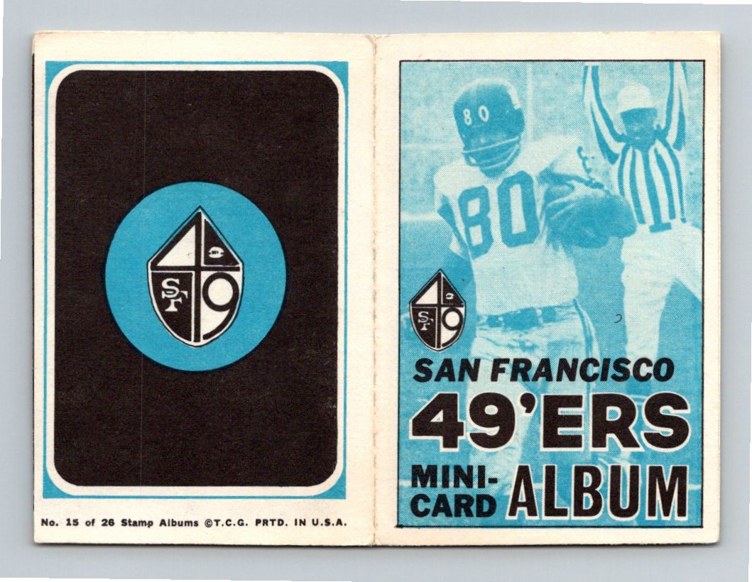 1969 Topps San Francisco 49ers Team #15 Mini-Cards Stamp