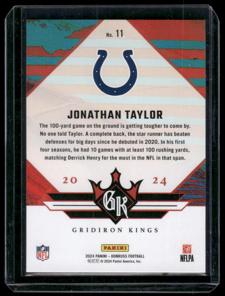 2024 Donruss Jonathan Taylor #11 Gridiron Kings