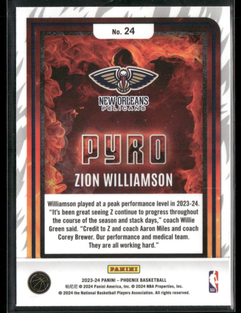 2023-24 Panini Phoenix Zion Williamson #24 Pyro