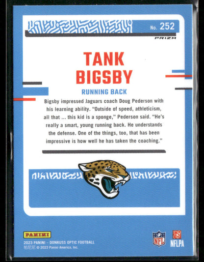 2023 Panini Donruss Optic Football Tank Bigsby #252 Purple Shock Rated Rookie