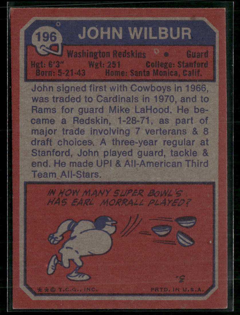 1973 Topps John Wilbur #196