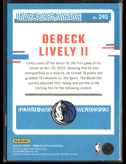 2023-24 Panini Donruss Optic Dereck Lively II #245