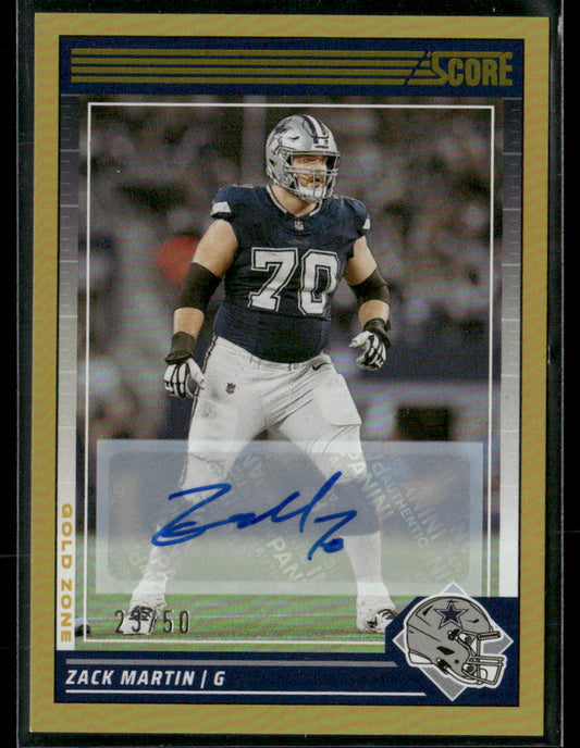 2024 Score Zack Martin #75 Gold Autograph /50