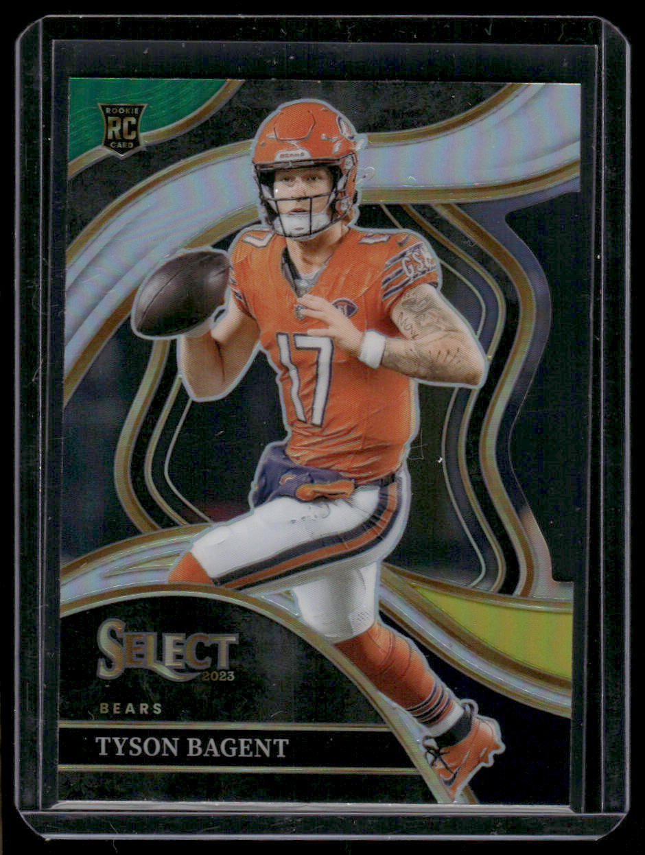 2023 Panini Select Tyson Bagent #208 Die Cut Green Yellow RC