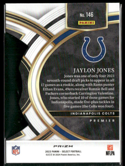 2023 Panini Select Jaylon Jones #146 Silver Prizm RC