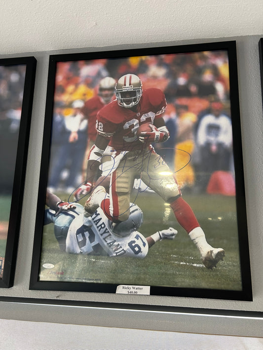 Ricky Watter San Francisco 49ers Signed Football Photo