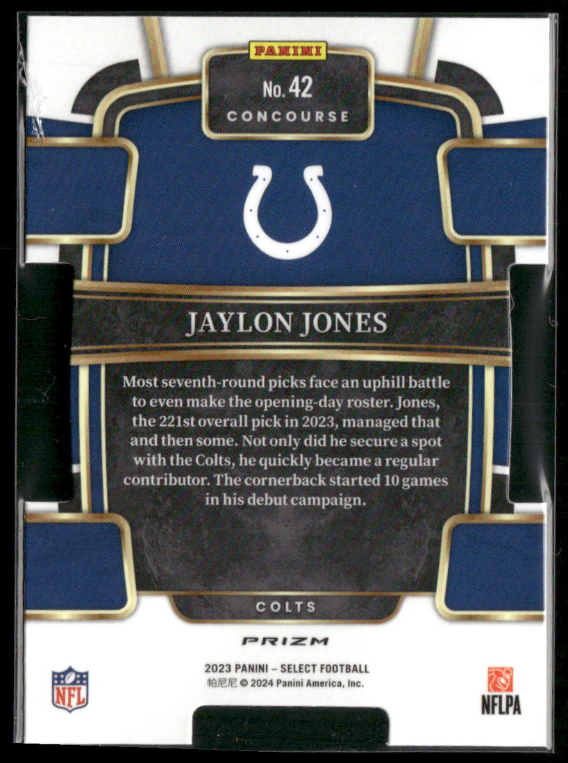 2023 Panini Select Jaylon Jones #42 Die Cut