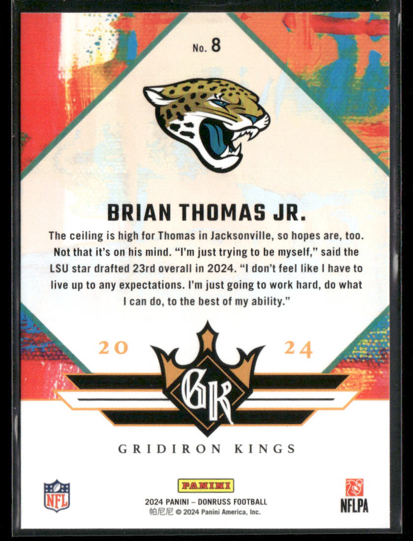 2024 Donruss Brian Thomas Jr. #8 Gridiron Kings Rookie