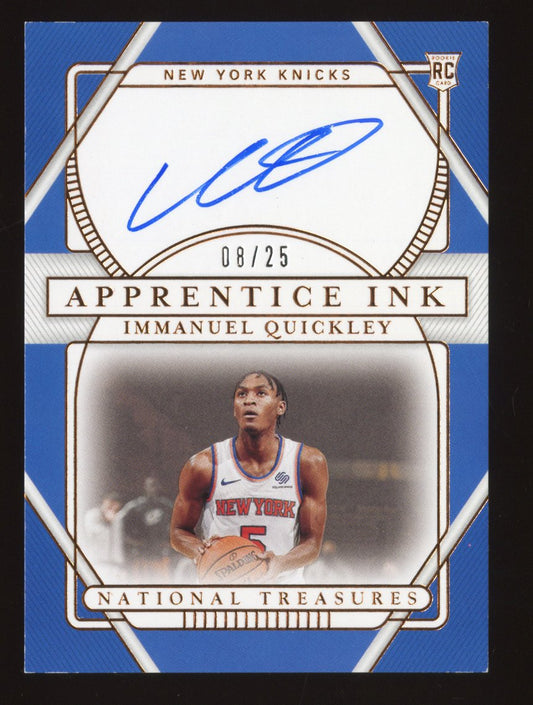 2020-21 Panini National Treasures Immanuel Quickley Apprentice Ink RC Auto /25