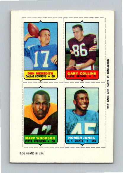 1969 Topps Marv Woodson Don Meredith Gary Collins Homer Jones Four-in-One