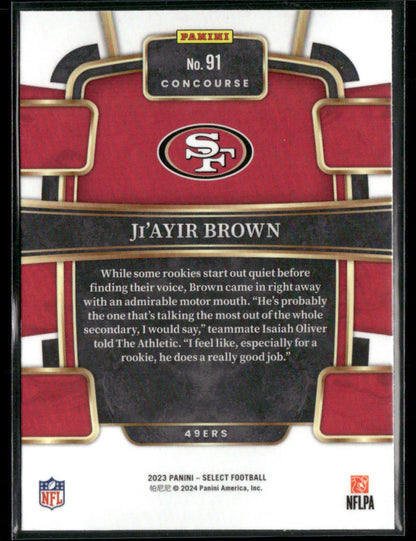 2023 Panini Select J'tayir Brown #91