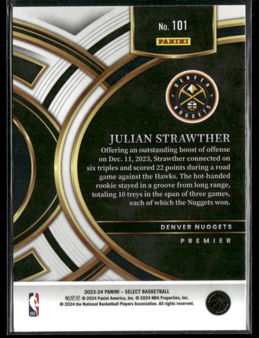 2023-24 Panini Select Julian Strawther #101 premier