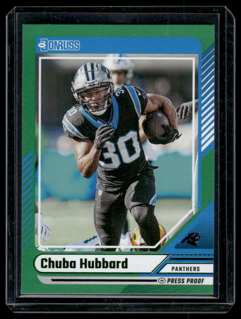 2024 Donruss Chuba Hubbard #117 Green Press Proof