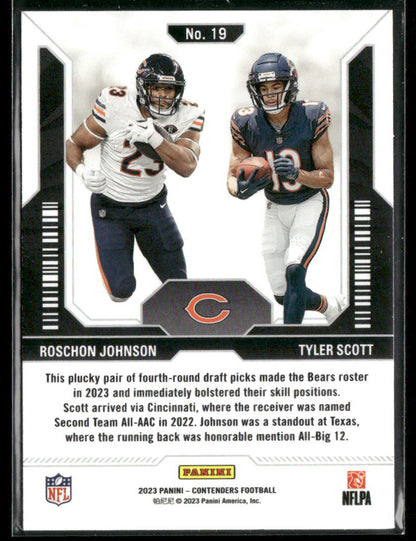 2023 Panini Contenders Roschon Johnson Tyler Scott #19 Round 4 Rookie