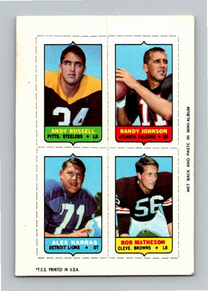 1969 Topps Matheson Karras Johnson Russell Four-in-One Singles