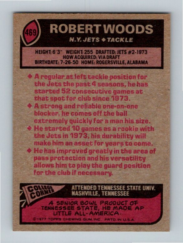 1977 Topps Robert Woods #469