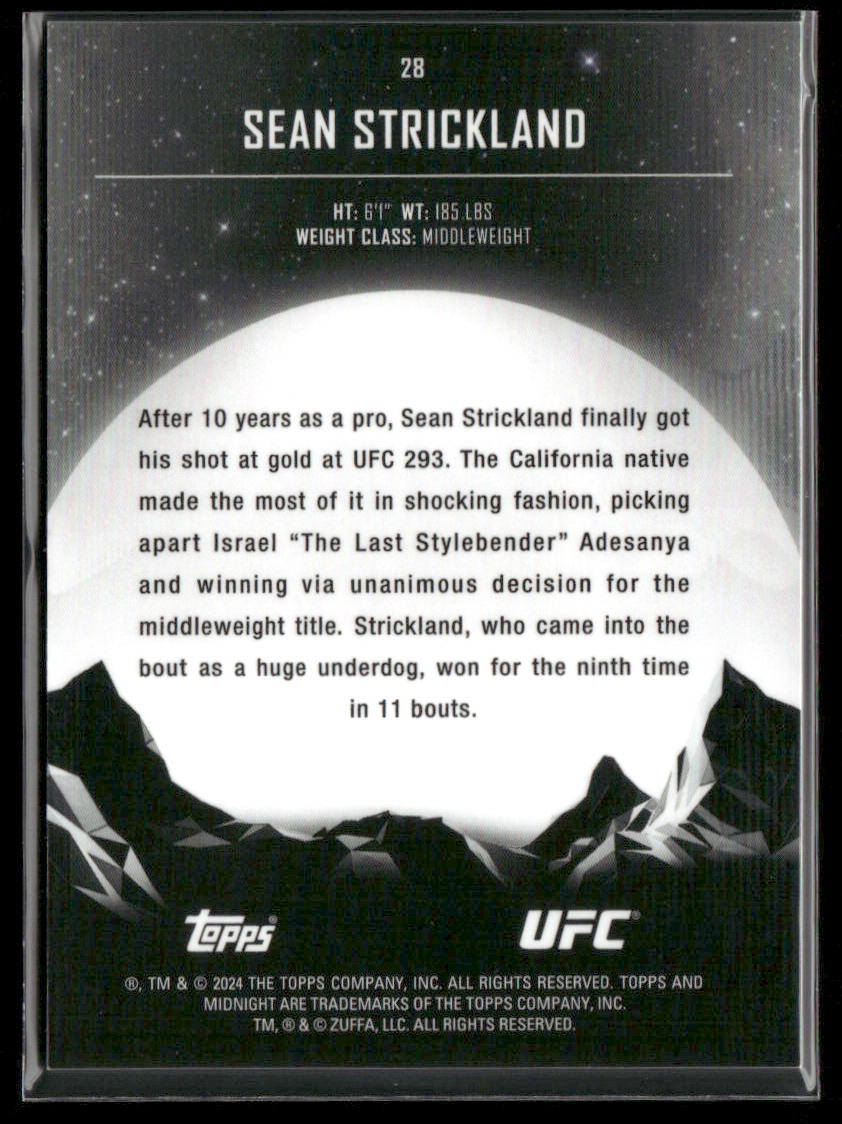 2024 Topps Midnight UFC Sean Strickland #28 009/125