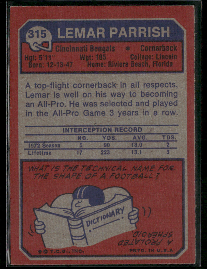 1973 Topps Lemar Parrish #315