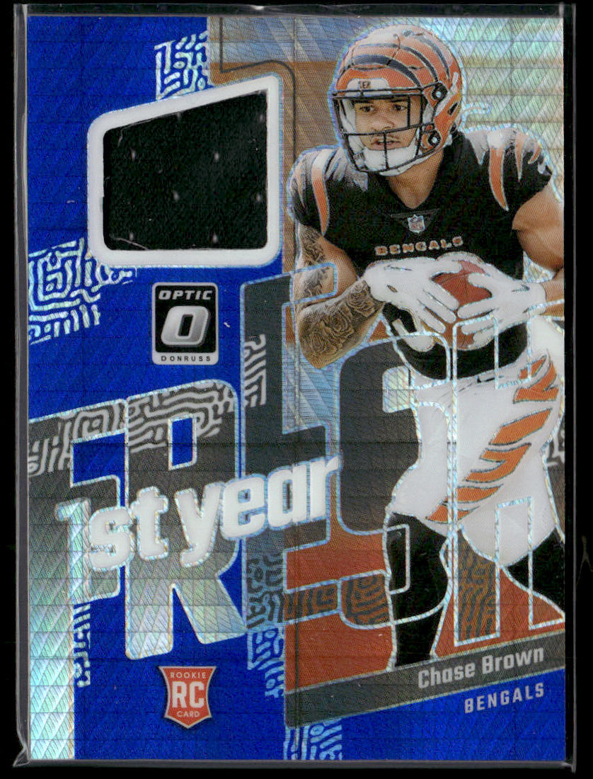 2023 Panini Donruss Optic Chase Brown FYF-CB 1st Year Fresh Blue Hyper RC Relic