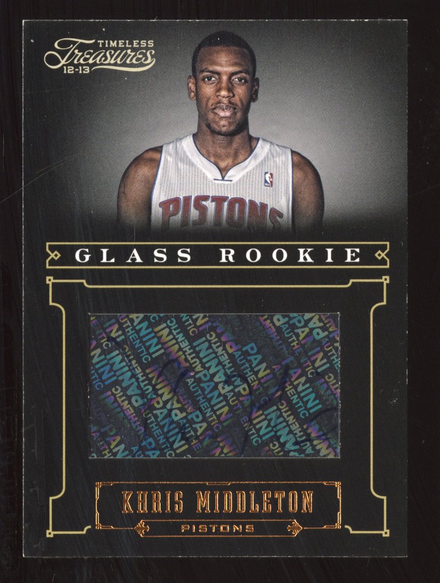 2012 Panini Timeless Treasures Khris Middleton #207 Rookie Glass Autograph /499