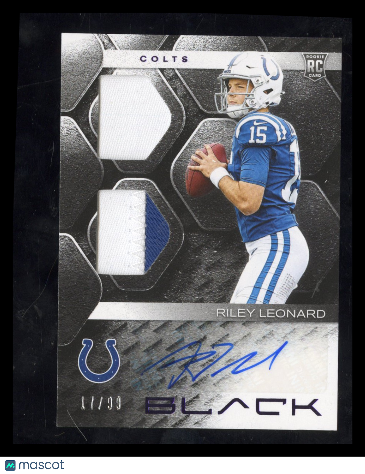 2025 Panini Black Riley Leonard #RSM-RLD RC Rookie Dual Patch Auto Royal 17/99