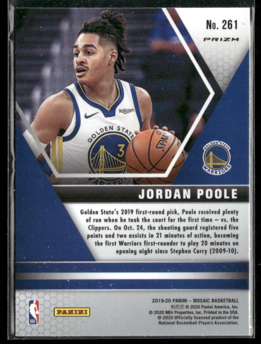 2019 Panini Mosaic Jordan Poole #261 Genesis Short Print