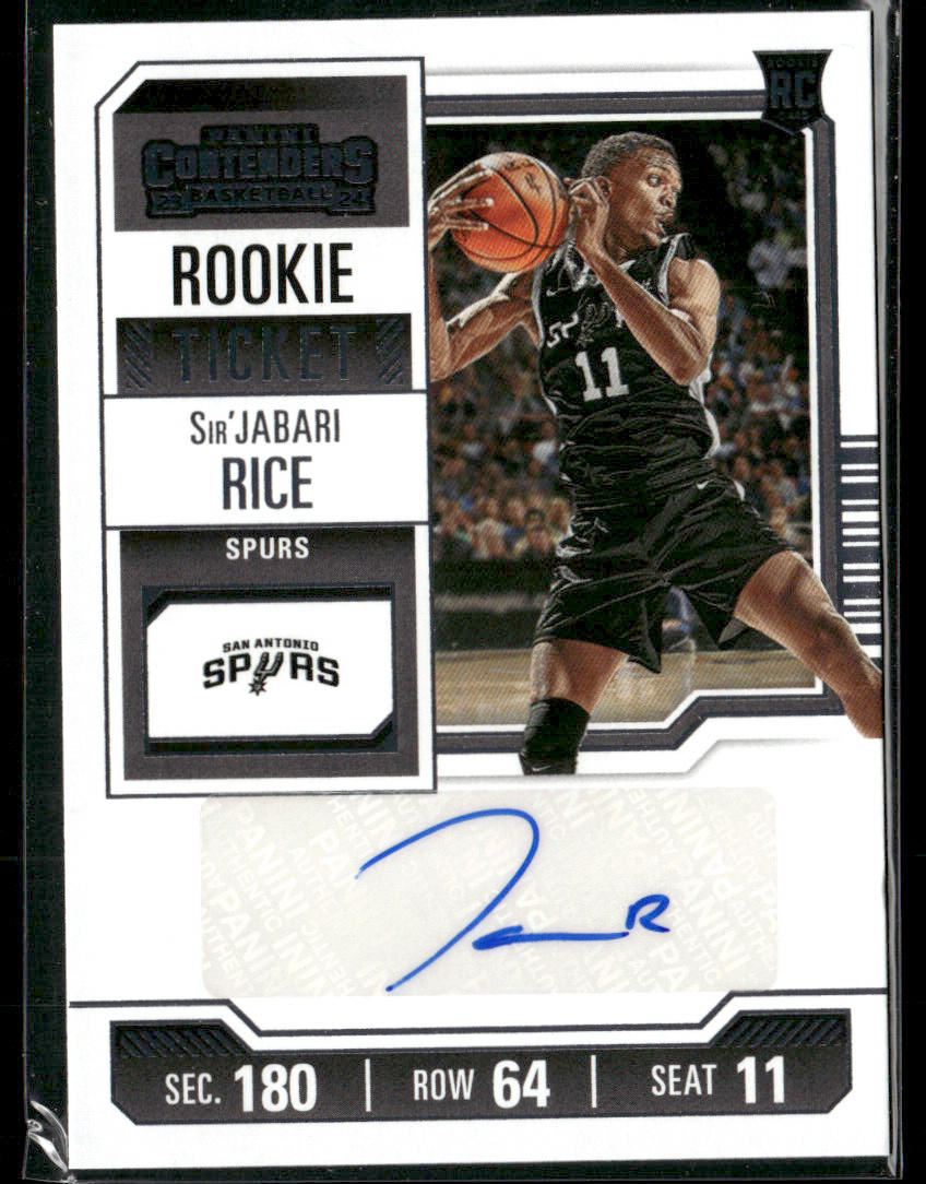 2023-24 Panini Contenders Sir'Jabari Rice # 164 Autograph Rookie