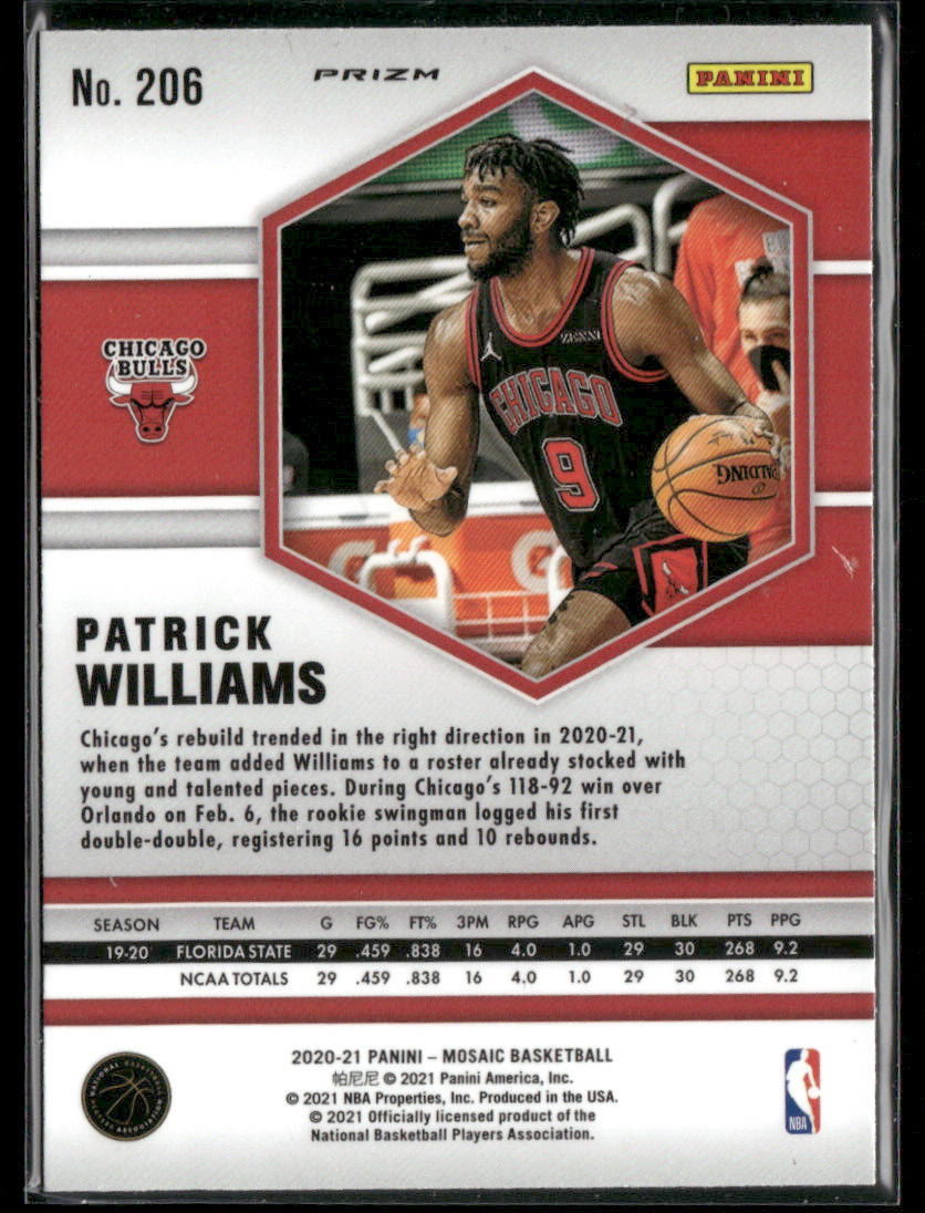 2020-21 Panini Mosaic Patrick Williams #206 Green Rookie