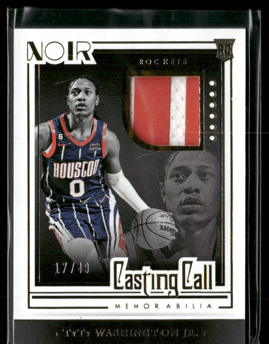 2022-23 Panini Noir TyTy Washington Jr. #CCM-TYW Casting Call /49 Relic