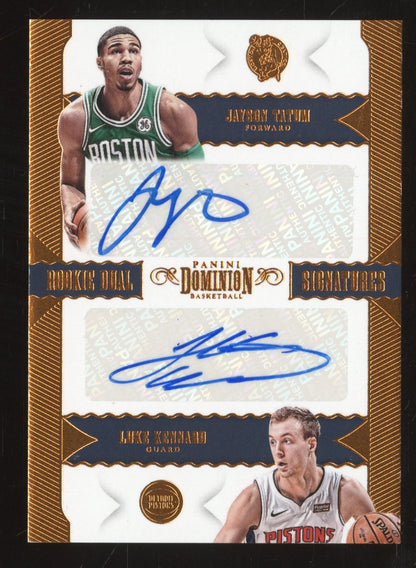 2017-18 Panini Dominion Jayson Tatum Luke Kennard RDS-DUKE Rookie Dual Sigs /10