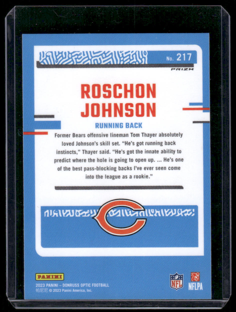 2023 Panini Donruss Optic Roschon Johnson #217 Pink Prizm Rated Rookie