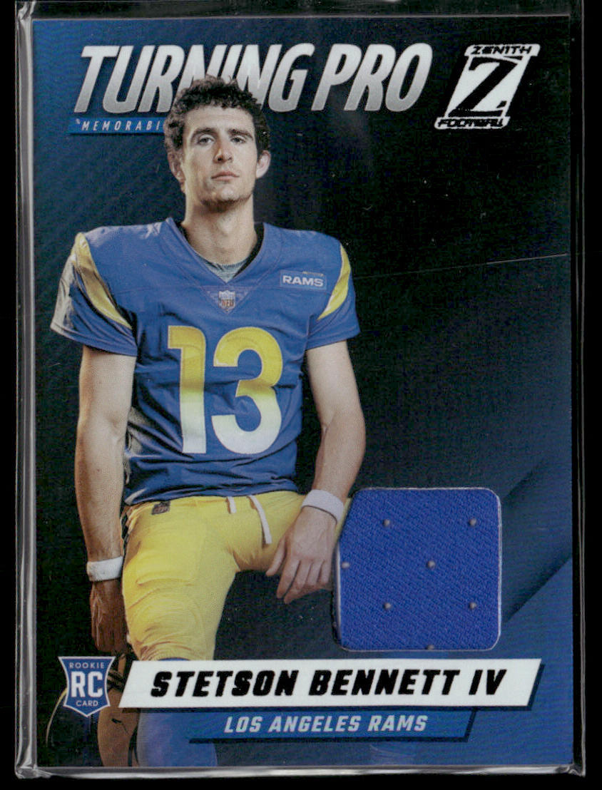 2023 Panini Zenith Football Stetson Bennett IV Turning Pro Patch Rookie