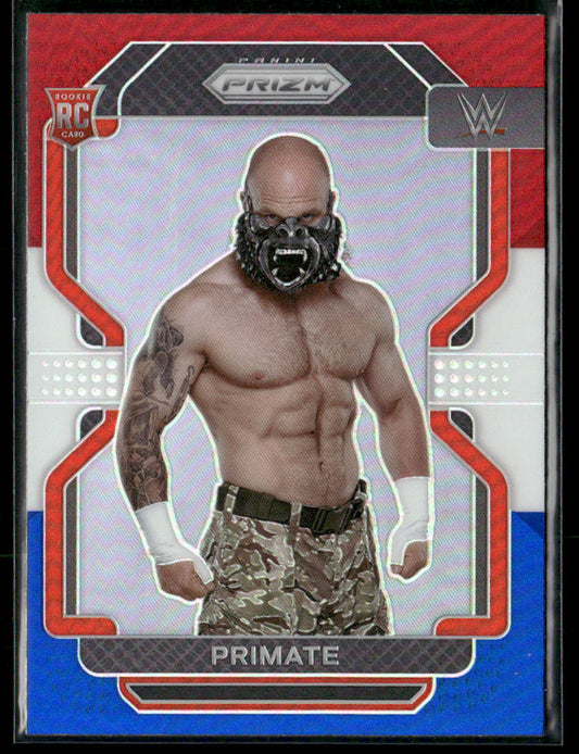 2022 Panini Prizm WWE Primate #121 Red White Blue Rookie