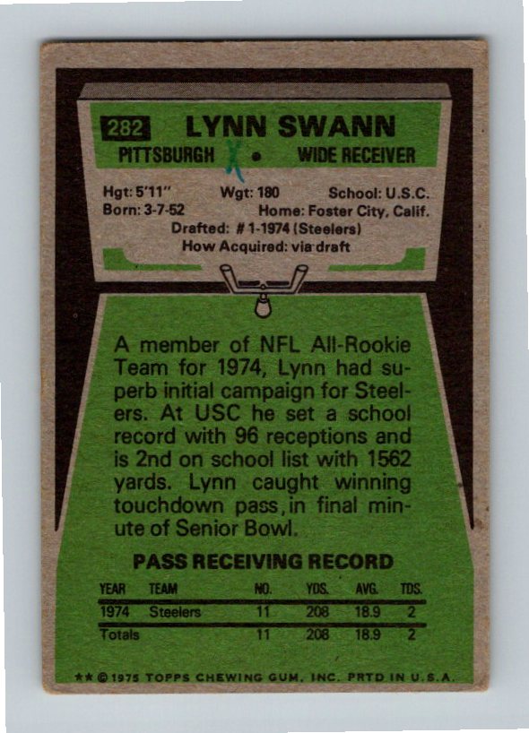 1975 Topps Lynn Swann #282 Rookie