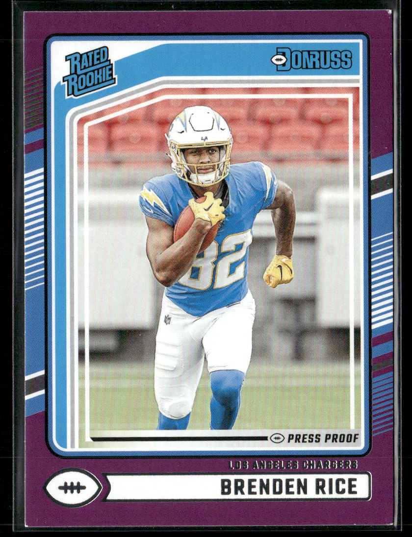 2024 Donruss Brenden Rice #382 Press Proof Purple Rated Rookie