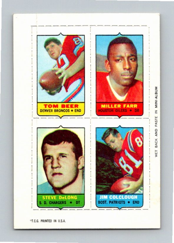 1969 Topps Steve DeLong Jim Colclough Tom Beer Miller Farr Four-in-One