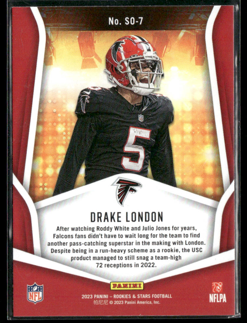 2023 Panini Rookies & Stars Drake London #SO-7 Standing Ovation Red