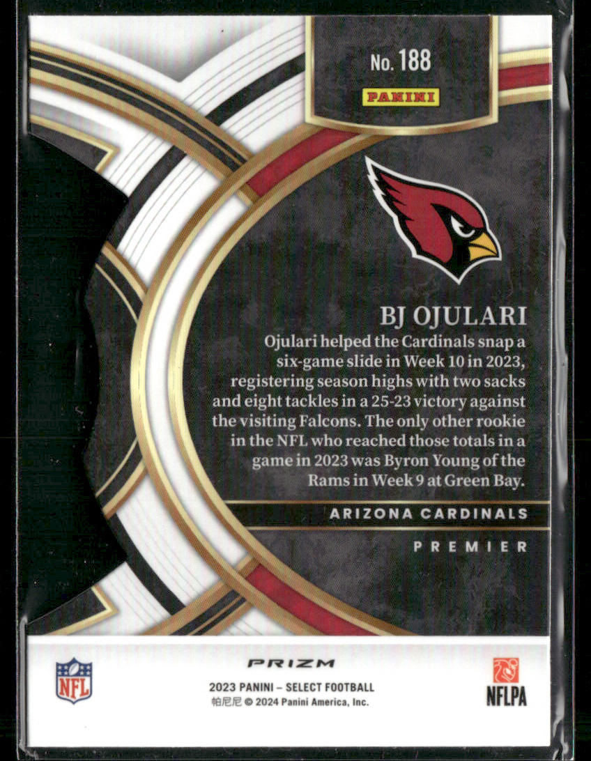 2023 Panini Select BJ Ojuari #188 RC